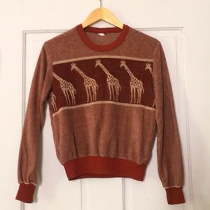 Vintage Terrycloth Giraffe Sweater